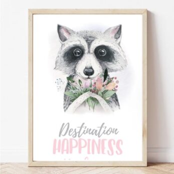 Постер за детска соба со ракун | Poster za detska soba so rakun